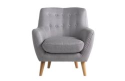 Hygena Otis Fabric Chair and Footstool - Light Grey.